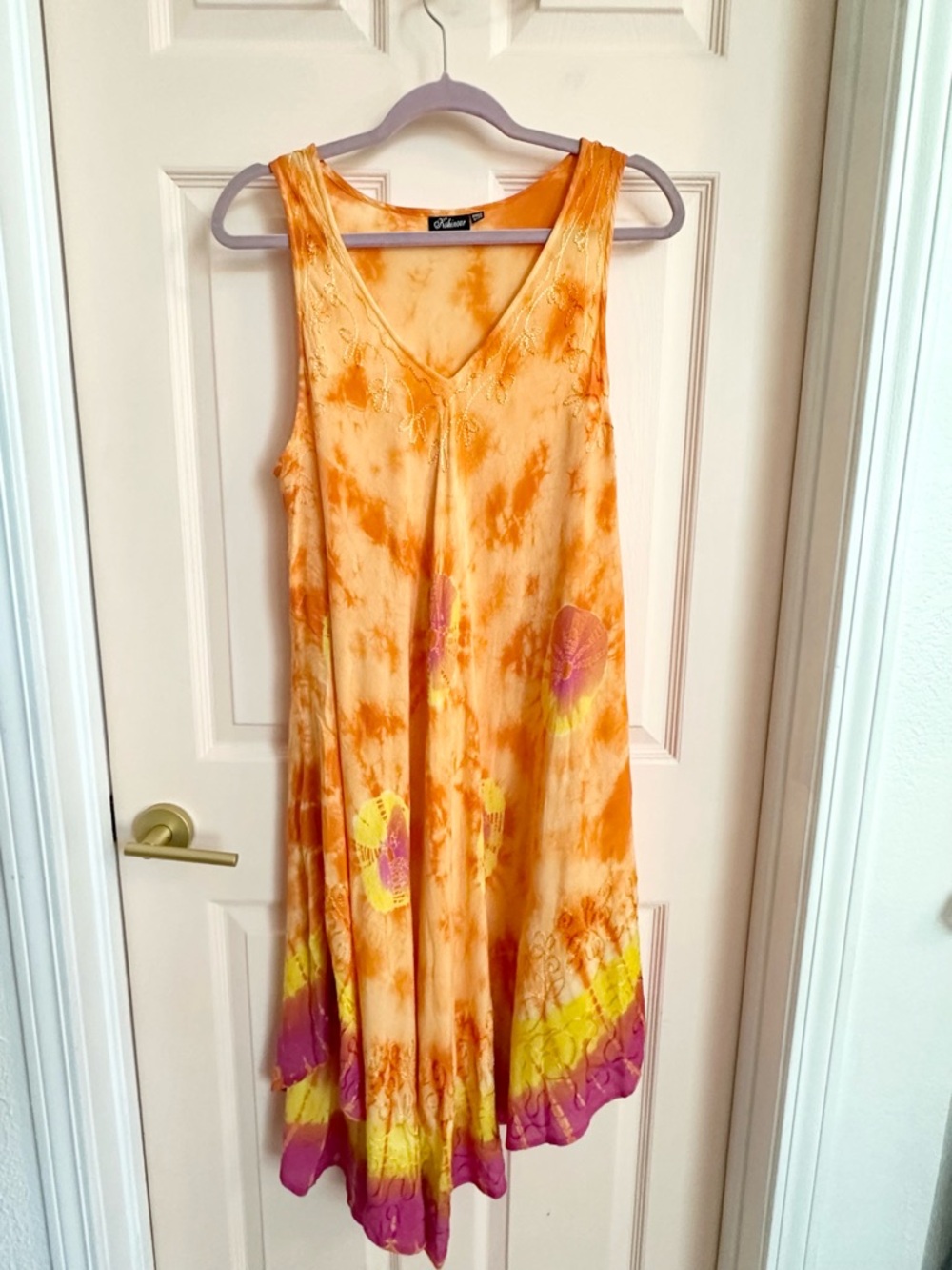 Orange tie dye kahinoor dress